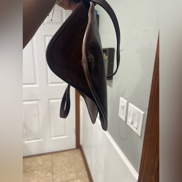 Vintage Coach Dark Brown Leather Bag Hippie Flap m9p-9134 bag - Picture 9 of 9